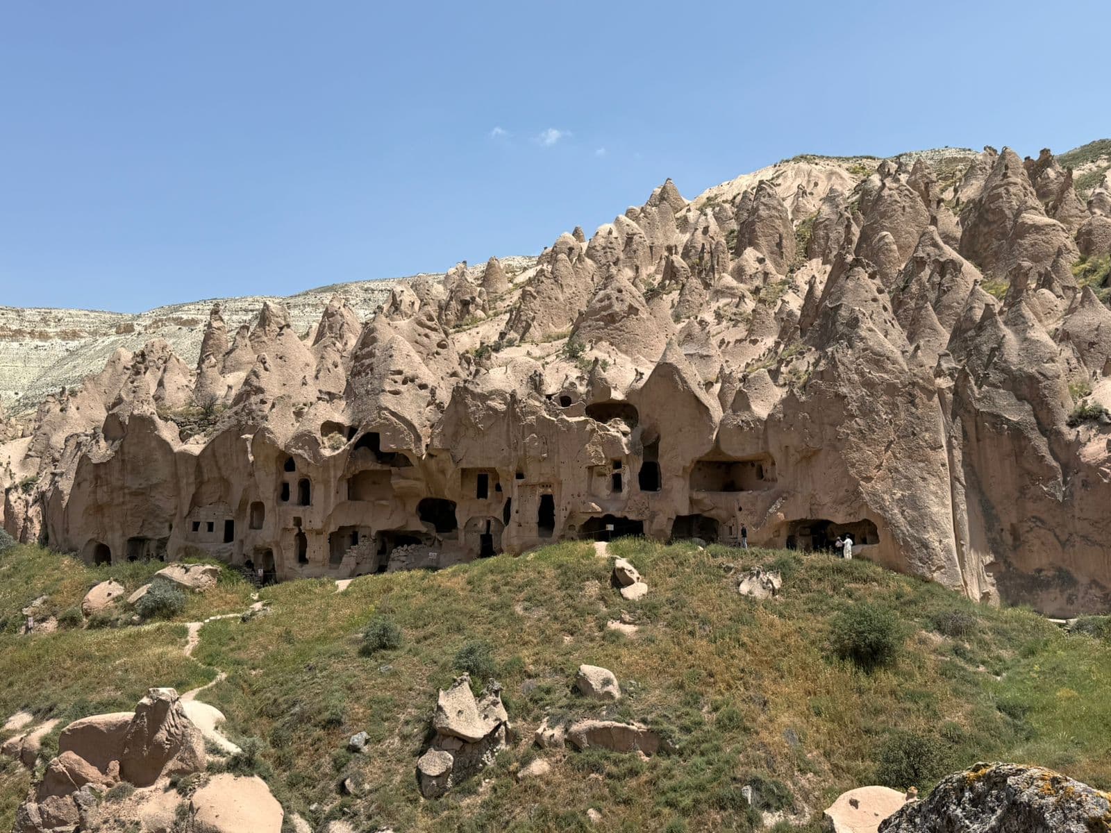 Cappadocia's rock formations, carved with cave dwellings